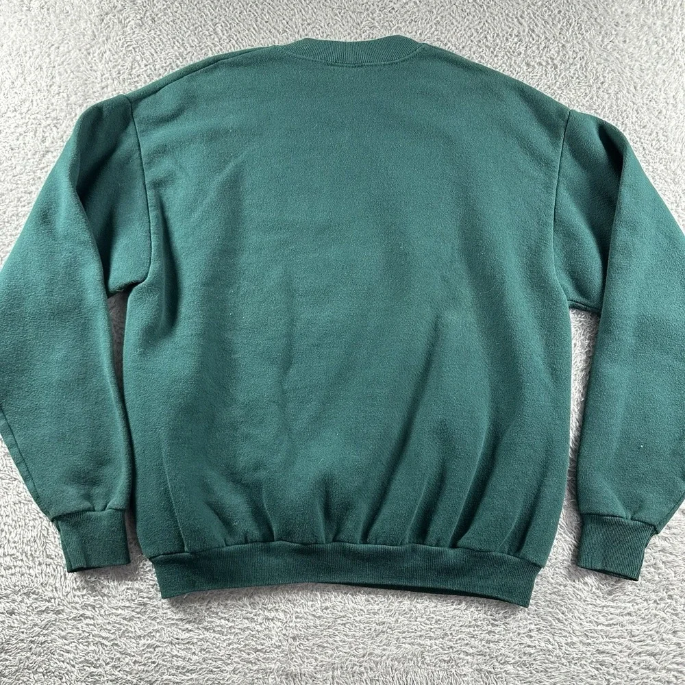VINTAGE Nature‎ Crewneck Sweater Mens Medium Green Made in USA Cardinal Snow
